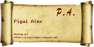 Pigai Alex névjegykártya